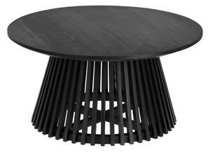 Crni stolić za kavu od tikovine Kave Home Irune, ⌀ 80 cm