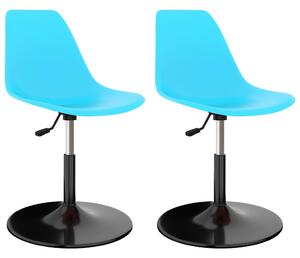 VidaXL Okretne blagovaonske stolice 2 kom plave PP