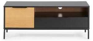 Crno-smeđa TV klupa Kave Home SAVOI, 120 x 50 cm