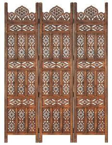 VidaXL Sobna pregrada s 3 panela smeđa 120 x 165 cm masivno drvo manga