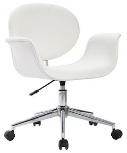 VidaXL Okretna uredska stolica od umjetne kože bijela