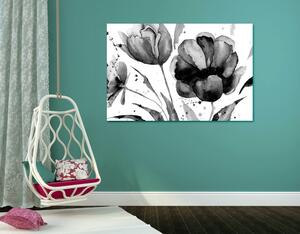 Slika prekrasni crno-bijeli tulipani u zanimljivom dizajnu