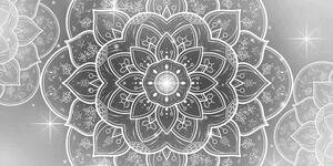 Slika orijentalna Mandala u crno-bijelom dizajnu