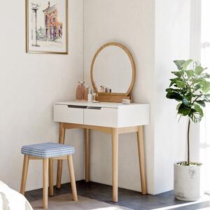 Drveni toaletni stolić s ogledalom, stolicom i dvije ladice Songmics
