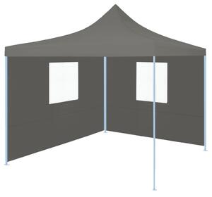 VidaXL Sklopivi šator za zabave s 2 bočna zida 3 x 3 m antracit