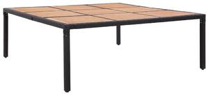 VidaXL Vrtni stol crni 200x200x74 cm od poliratana i bagremovog drva