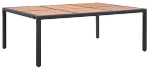 VidaXL Vrtni stol crni 200x150x74 cm od poliratana i bagremovog drva