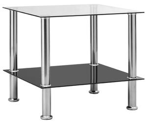 VidaXL Bočni stolić prozirni 45 x 50 x 45 cm od kaljenog stakla