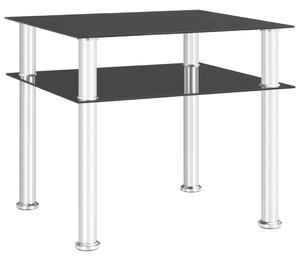 VidaXL Bočni stolić crni 45 x 50 x 45 cm od kaljenog stakla