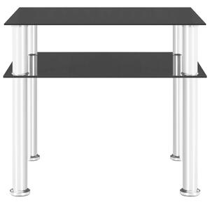 VidaXL Bočni stolić crni 45 x 50 x 45 cm od kaljenog stakla