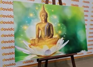 Slika zlatni Buddhe na lotosovom cvijetu