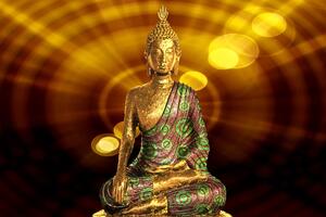 Slika kip Buddhe s apstraktnom pozadinom