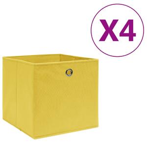 VidaXL Kutije za pohranu od netkane tkanine 4 kom 28 x 28 x 28 cm žute