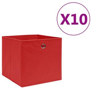 VidaXL Kutije za pohranu od netkane tkanine 10 kom 28x28x28 cm crvene