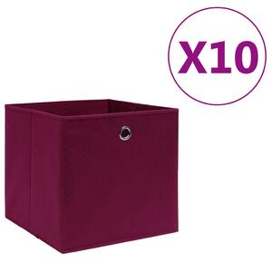 VidaXL Kutije za pohranu od netkane tkanine 10 kom 28x28x28 cm crvene