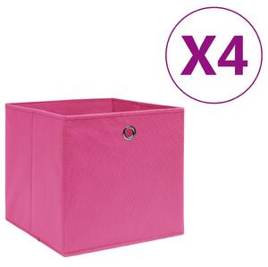 VidaXL Kutije za pohranu od netkane tkanine 4 kom 28 x 28 x 28 cm roze