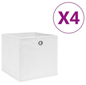 VidaXL Kutije za pohranu od netkane tkanine 4 kom 28x28x28 cm bijele