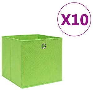 VidaXL Kutije za pohranu od netkane tkanine 10 kom 28x28x28 cm zelene