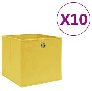 VidaXL Kutije za pohranu od netkane tkanine 10 kom 28x28x28 cm žute