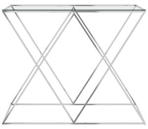 VidaXL Bočni stolić srebrni 90 x 40 x 75 cm nehrđajući čelik i staklo