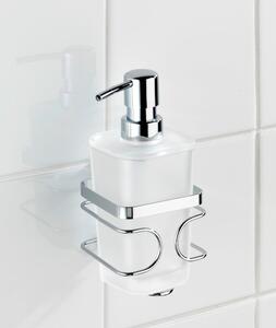 Bijeli zidni dozator za sapun s držačem od nehrđajućeg čelika Wenko Premium