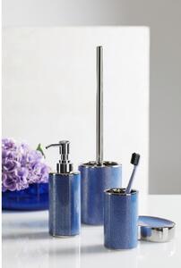 Plava keramička čaša za četkice za zube s detaljem u srebrnoj boji Wenko Nuria