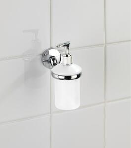 Bijeli zidni dozator za sapun s držačem od nehrđajućeg čelika Wenko Cuba