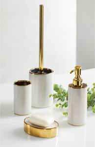 Keramička čaša za četkice za zube s dekorom u zlatno-bijeloj boji Wenko Nuria