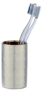 Keramička čaša za četkice za zube s dekorom u zlatno-bijeloj boji Wenko Nuria