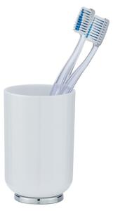 Bijela čaša za četkice za zube Wenko Posa, ⌀ 7 cm