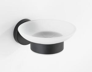 Zidna bijela posuda za sapun s mat crnim držačem od nehrđajućeg čelika Wenko Bosio