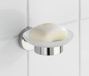 Zidna bijela posuda za sapun s držačem od nehrđajućeg čelika Wenko Bosio