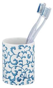 Plavo-bijela keramička čaša za četkice za zube Wenko Mirabello