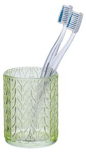 Zelena staklena čaša za četkice za zube Wenko Vetro