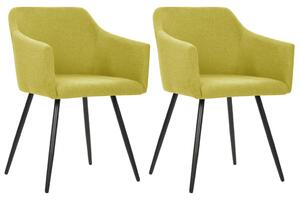 VidaXL 323098 Dining Chairs 2 pcs Green Fabric