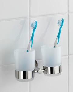 Bijela dvostruka zidna čaša za četkice za zube Wenko Duo Bosio