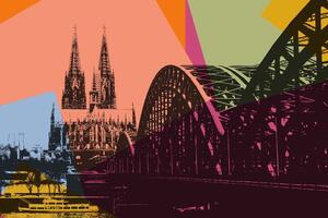 Slika ilustracija grada Köln - 60x40