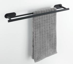 Mat crni dvostruki zidni držač za ručnike od nehrđajućeg čelika Wenko Orea Rail Duo Turbo-Loc®