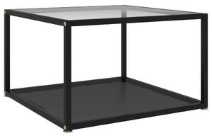 VidaXL 322891 Coffee Table Transparent and Black 60x60x35 cm Tempered Glass