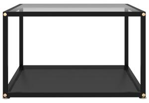 VidaXL 322891 Coffee Table Transparent and Black 60x60x35 cm Tempered Glass