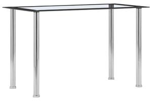 VidaXL Blagovaonski stol crni i prozirni 120x60x75 cm kaljeno staklo