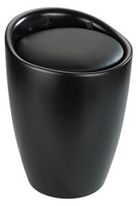 Crna kupaonska stolica s izmjenjivom košarom za rublje Wenko Candy