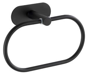 Mat crni zidni držač za ručnike od nehrđajućeg čelika Wenko Orea Ring Turbo-Loc®