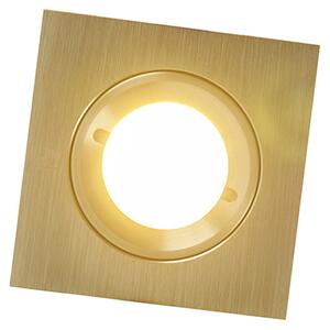 Set od 6 modernih ugradbenih reflektora zlatni kvadrat IP44 - Xena
