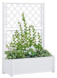 VidaXL Vrtna sadilica s rešetkom 100 x 43 x 142 cm PP bijela