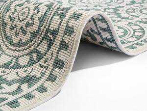 Zeleno-krem vanjski tepih NORTHRUGS Jardin, 80 x 350 cm