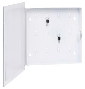 VidaXL Kutija za ključeve s magnetnom pločom bijela 35 x 35 x 5,5 cm