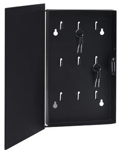 VidaXL Kutija za ključeve s magnetnom pločom crna 30 x 20 x 5,5 cm