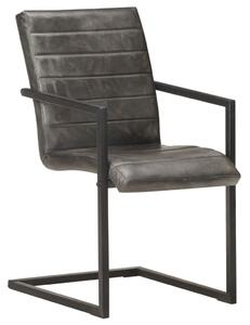 VidaXL Konzolne blagovaonske stolice od prave kože 2 kom sive