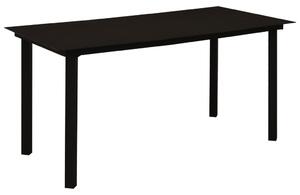 VidaXL Vrtni blagovaonski stol crni 150 x 80 x 74 cm čelik i staklo